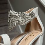 Lulus NEW  Dannah White Suede Rhinestone and Pearl High Heel Sandals Women’s 5.5 Photo 10