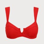 BERLOOK Red V Notch Underwire Bikini TOP ONLY 03 Size M Photo 4