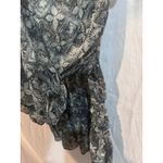 DKNY JEANS Cold Shoulder Blouse Black White Floral Print Gathered Waist Size L Size L Photo 4