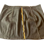 Rue 21 Vintage Y2K XL Olive Green Yellow Contrast Zip Up Mini Skirt Grunge Photo 0