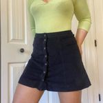 Abercrombie & Fitch Faux Suede Button-Front Black Skirt - Size 00 - NWT Photo 3