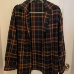 SheIn Black and orange flannel top Photo 0