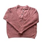 Natural Reflections  Sweater Women Medium Mauve Pullover Henley Open Knit Photo 1