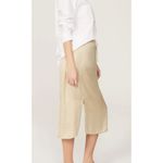 Drew Donni. Skirt Womens Medium Gold Beige Silky Satin Cinch Skirt Side Slit Photo 3
