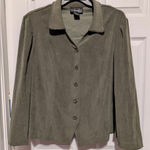 Requirements  Woman Olive Faux Suede Button Front Jacket Blazer 1X Whipstich Photo 0