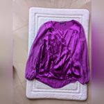  Silk Blouse Sheer Long SleevePurple Silk Blouse Marciano Long Sleeve Photo 6