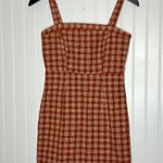 Forever 21 Burnt Fall Orange Plaid Mini Dress Size Small Photo 1