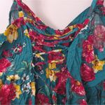 Torrid π Plus Size 0 0X 12 Large Green Tropical Floral Babydoll Tank Top Shirt Photo 6