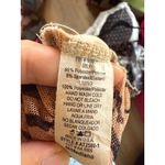 Juicy Gossip Sheer Crop Top Animal Print Long Sleeve Tie Back Women's Medium Tan Photo 4