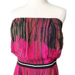 Hunter Bell  Strapless Midi Dress Abstract Colorful Print Size 8 Photo 2