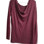 Michael Kors Michael Sweater Long Sleeve Thin Knit Burgundy Sparkle Gold Chain Photo 6