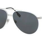 Burberry Silver and Black Aviator Sunglasses Photo 0