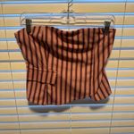 Pretty Little Thing pink corduroy striped bandeau top Photo 1