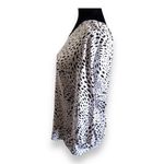 Chico's Womens Top Sz 2 L 12 Black White Eco Weave Paige Knit Animal Print Photo 3
