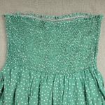 Angashion Womens Jumpsuit Large Green Polka Ruffles Strapless Smocked Wide Leg Photo 10