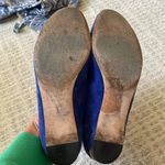 Stuart Weitzman Stuart Whitman Blue Suede Silver Stud Open Toe Flats 8.5 Women’s 🥰 Photo 3
