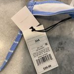 Shade & Shore NWT Size 34A Light Blue White Stripe Thin Strap Ribbed Bikini Top Photo 3