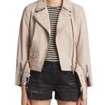 ALLSAINTS NWT All Saints Cole Biker Leather Jacket Sand Brown Sz 2 Photo 0