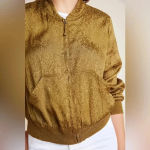 Anthropologie  Maeve Golden Tan Silky Bomber Jacket Women’s Size Small S Photo 1