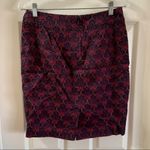 Loft  Purple/Pink Print Cotton Aline Pencil Skirt 6 Photo 6