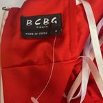 BCBG Paris 100% Silk Strapless Yellow Red Floral Lined Mini Dress Empire Waist 2 Photo 11