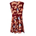 Voodoo Vixen Bow Front Floral Burgundy Dress size small Pin Up Red Photo 4