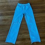 Pull & Bear Light Blue high waisted wide leg distressed jeans Photo 1