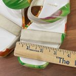 ESCADA White Floral Tropical Beach Wedge Sandals Size 35 1/2 (6 Photo 8