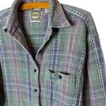 Vintage Women’s Medium PUNCH Sportswear Button Down Shirt Textured Green Photo 1