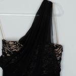 Alice + Olivia  Womens Silk One Shoulder Sequin‎ Lace Mini Dress Black HOCO Fairy Photo 4