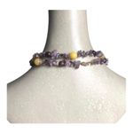 Retro Summer Vibe Beaded Irregular Shaped Purple and Yellow Beads Necklace Photo 8