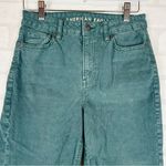 American Eagle Mom Straight Jean Teal Corduroy Stretch Women, Size 0 Photo 2