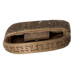 Ann Taylor Vtg Ann Taylor Gold Beaded Evening Cocktail Purse Bag Photo 4