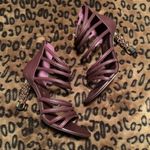 Chanel Coco Tower Cage Burgundy Heels Photo 2