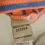 LL Bean Quarter Zip Striped Sweater Mock Neck Cotton Salmon Blue Size Medium M Orange Photo 5