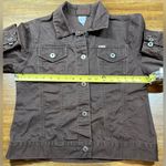 Ethyl Jean Women’s Size M Brown Button Front Slim Fit Denim Jacket Size M Photo 3