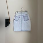 VINTAGE 80’s Floral Print Denim Pencil Skirt, Size 7 Pink Photo 3