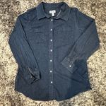Denim & Co . denim button up shirt with side button details Photo 0