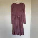 Rebecca Taylor REBECCA TAYLOR Knit V-Neck Long Sleeve Dress Small Mauve Photo 7