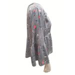 Arizona Jeans Arizona Jean Company Bell Sleeve Gray Floral All Rayon Crop Top Blouse Size S Photo 3