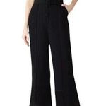 Derek Lam 10 Crosby Size 2 Button Front Cropped Jumpsuit Black Crepe Wide Leg Photo 0