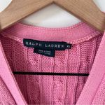 Ralph Lauren  Short Sleeve Cardigan in Ribbon Pink Photo 4