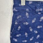 Gap  For Good Womens Sz 6 Pineapple Patterned 3'' Short Summer Navy Blue Pink Photo 2