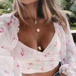 These Three Boutique White Floral Crop Top Photo 0
