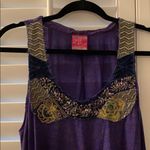 Free People  Gold/Purple Embroidered Swing Top Photo 2