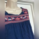 st. john's bay St. John’s Bay Blue Bohemian Scoop Neck Sleeveless Women’s Blue Ornate Tank Top Photo 3