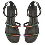 Schutz : Loule Nubuck Flat Sandal! Black leather, multicolor details $35 Photo 0