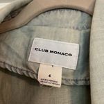 Club Monaco blue denim croppedâmoto jacket size 4 Photo 2