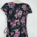 Patrons of Peace Boho Floral Black V-Neck Short Sleeve Floral Maxi Dress Small Photo 7