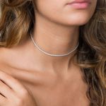 By Adina Eden Thin Tennis Choker in Silver One Size New Womens Necklace Photo 6
